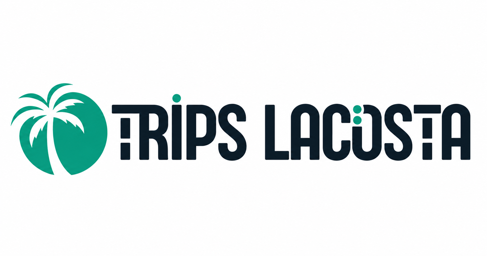 Logo de TripsLaCosta, palmera verde y texto